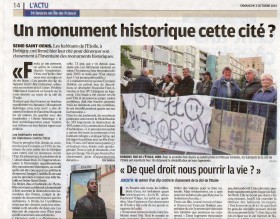 LA PROTESTA DEGLI ABITANTI CONTRO LA DECISIONE DI SALVAGUARDARE LE STECCHE DI BOBIGNY COME "MONUMENTI STORICI"