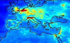 Una mappa satellitare dell'inquinamento da Pm 10 in Europa