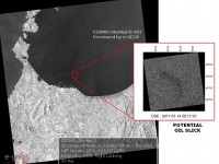 Le prime immagini satellitari della chiazza di idrocarburi nelle acque di Porto Torres 